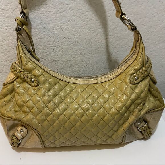 BRIGHTON  STOCKADE Quilted  Patent Leather Satchel HandBag shoulder bag - Picture 4 of 15